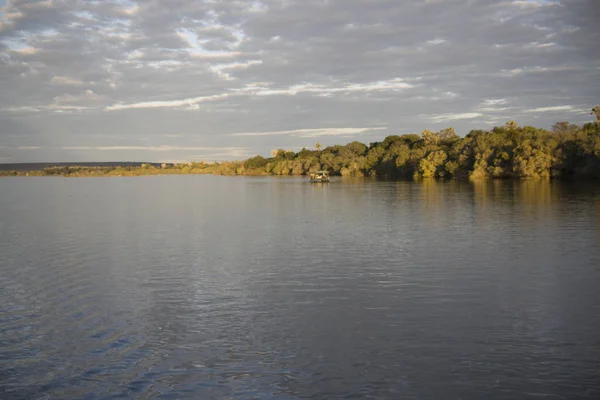 Zimbabwe Tramonto Sul Fiume Zambesi — Foto Stock