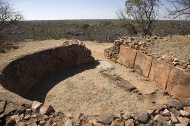 Zimbabve Dhlo Dhlo Ulusal Anıt güneşli bir sonbahar