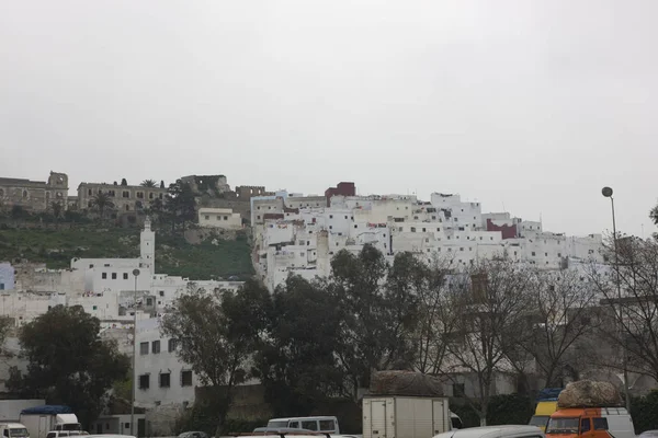 Marocco Città Bianca Tetouan Una Giornata Nuvolosa Primavera — Foto Stock