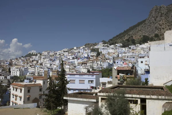 Maroc Vue Sur Ville Chefchaouen Par Une Belle Journée Printemps — Photo