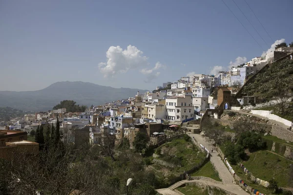 Marrocos Vista Cidade Chefchaouen Dia Primavera Ensolarado — Fotografia de Stock