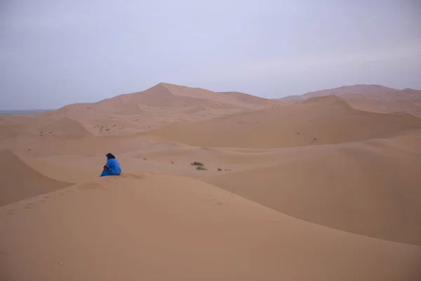 Maroko Sahara Blízkosti Merzougy Úsvitu Jarního Dne — Stock fotografie