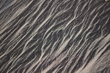 Fas siyah ve gri kum Essouaira sahilde yakın