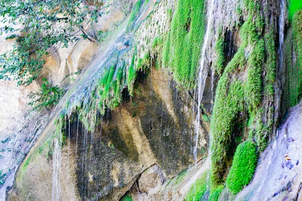 渓谷からの滝.山の川からの滝。急速な電流 — ストック写真