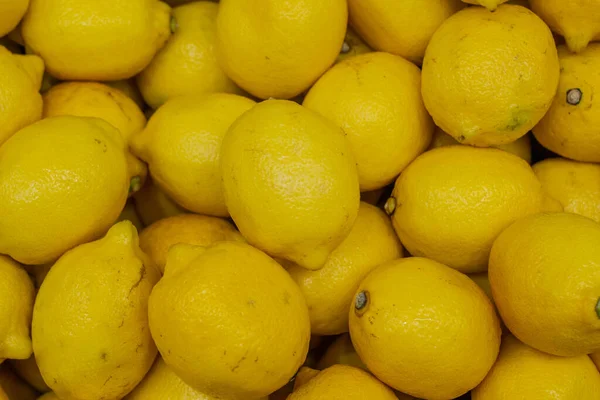 Exhibición Colorida Limones Mercado — Foto de Stock