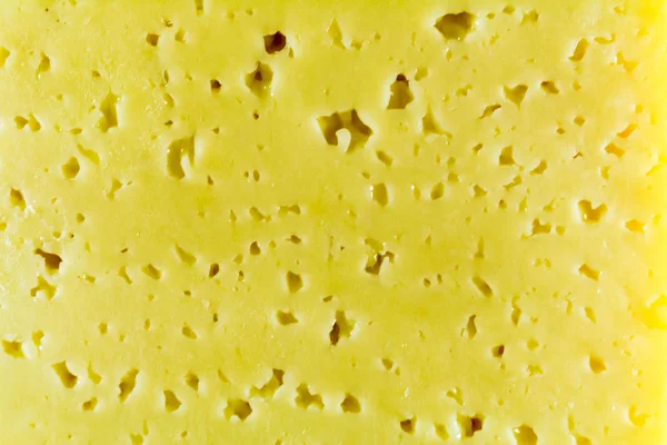 Formaggio Con Buchi Giallo Bianco Primo Piano — Foto Stock