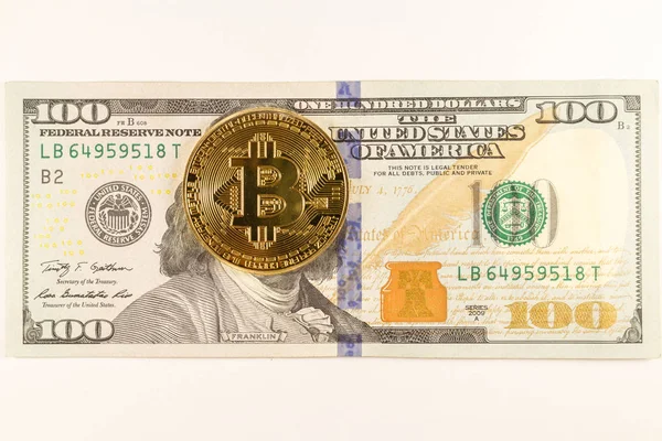 Bitcoin Trova 100 Dollari Bankton — Foto Stock