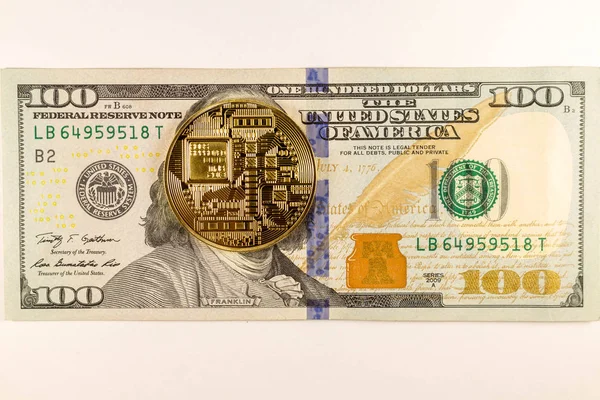 Bitcoin Trova 100 Dollari Bankton — Foto Stock