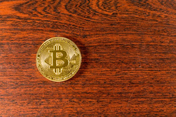 Монета Bitcoin Невеликий Фоні Великих — стокове фото