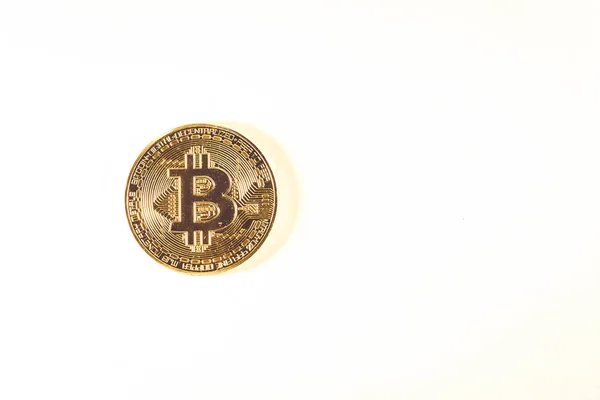 Монета Bitcoin Невеликий Фоні Великих — стокове фото