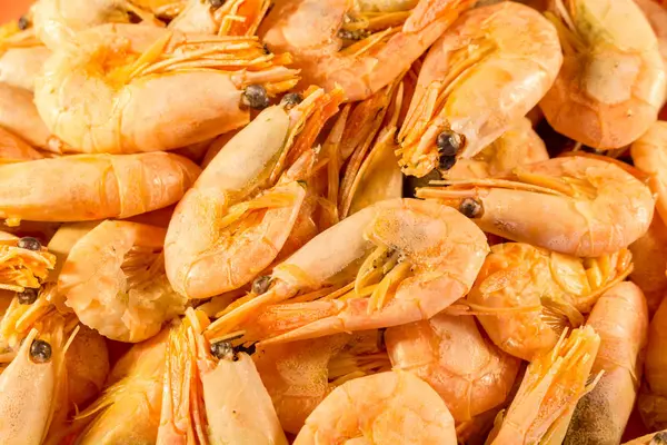 Crevettes Rouges Prêtes Pile Crevettes Bouillies — Photo