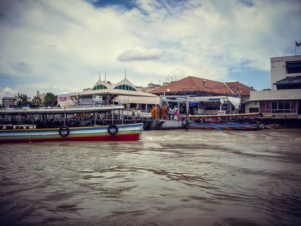 Hotels Fluss Blick Von Einem Boot Thailand Tourismus — Stockfoto