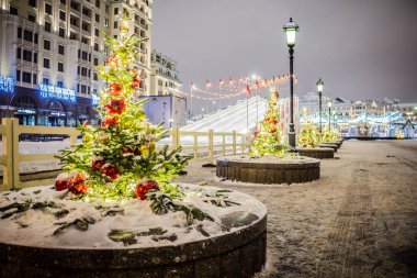 Yeni yıl Noel ağaçları kadar tatil için giyinmiş.