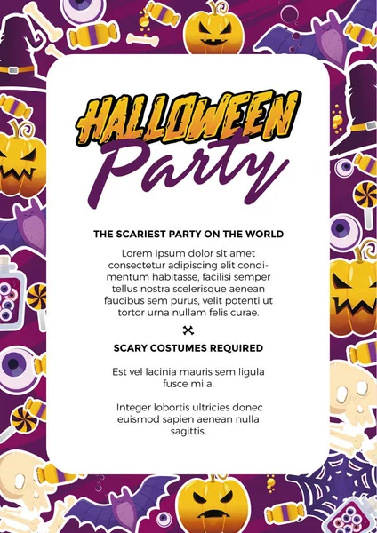 Flyer Halloweenfeest Vectorillustratie Plaats Voor Tekst — Stockvector
