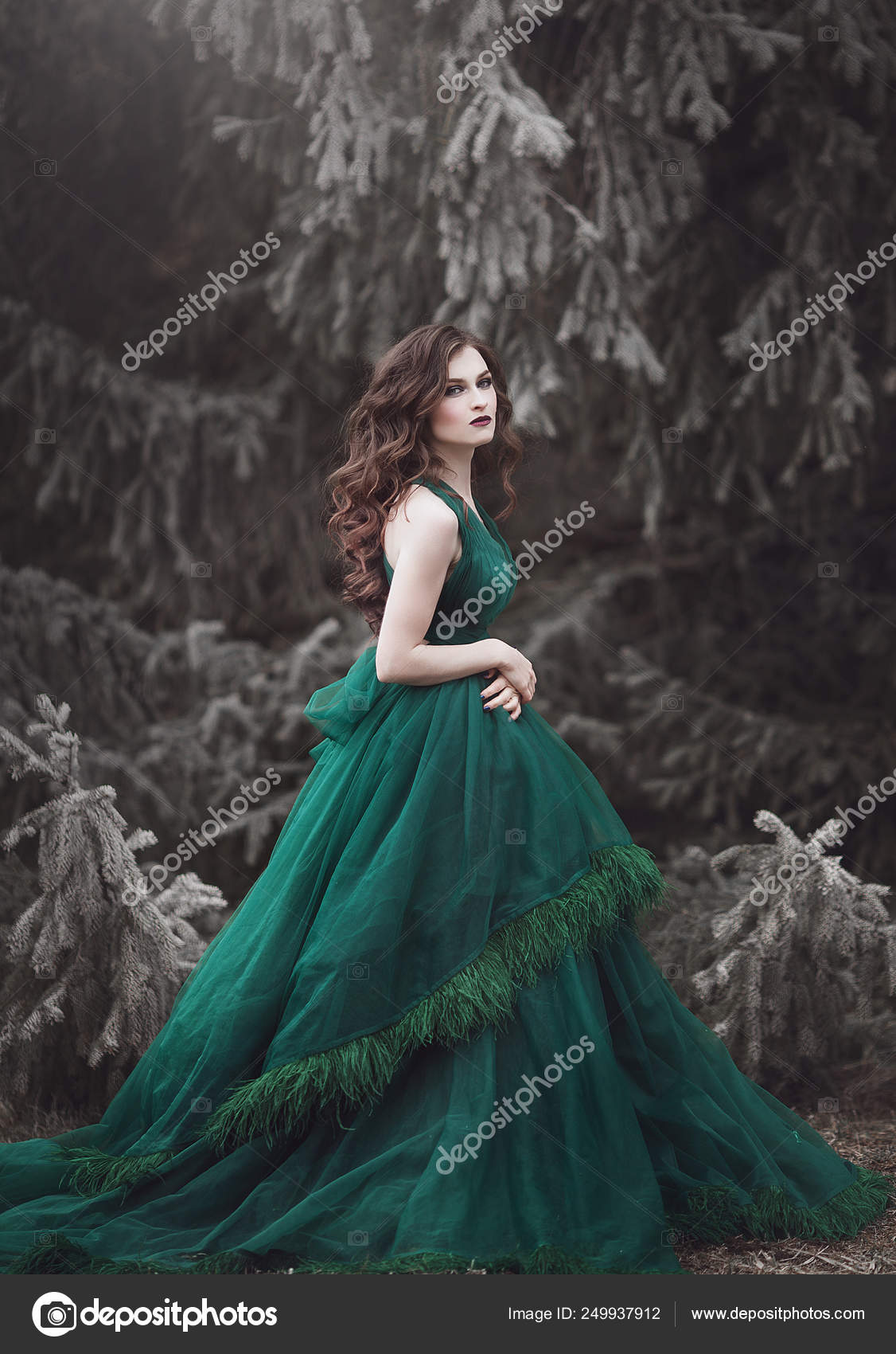 emerald green medieval dress