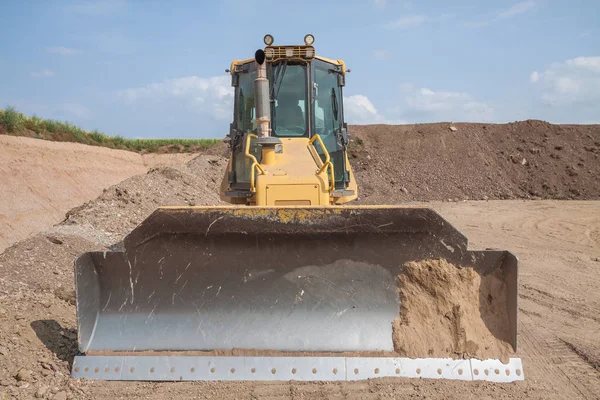 Planierraupe Auf Der Baustelle — Stockfoto