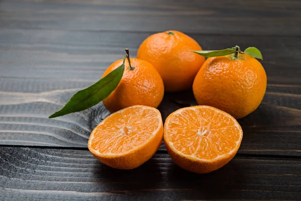 Frutas Naranjas Saludables Sobre Fondo Rústico Madera —  Fotos de Stock