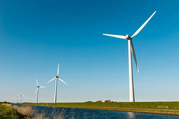 Gruppo Mulini Vento Produzione Energia Elettrica Nei Paesi Bassi — Foto Stock