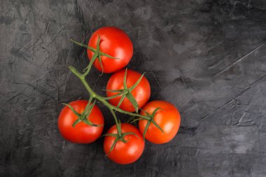 Karanlık bir arka planda en iyi veiw taze domates