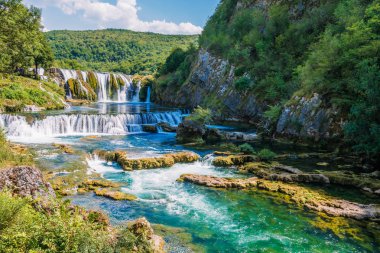 Waterfall in Strbacki buk, Una river. Bosnia and Herzegovina. clipart
