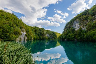 Turkuaz su Plitvice Gölleri Milli Parkı. Hırvatistan. Europe. 