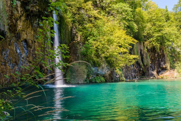 Vodopády Národním Parku Plitvická Jezera Chorvatsko — Stock fotografie