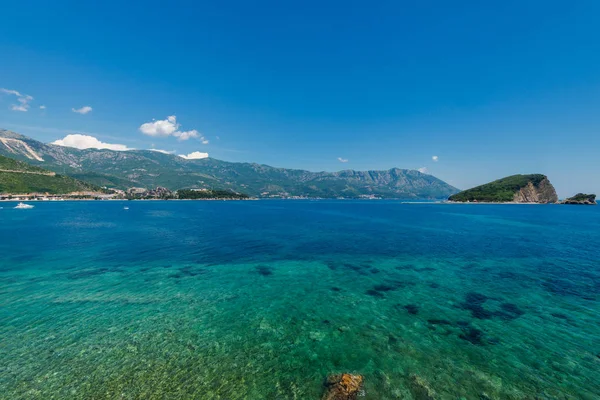 Vista Panorâmica Riviera Budva Montenegro — Fotografia de Stock