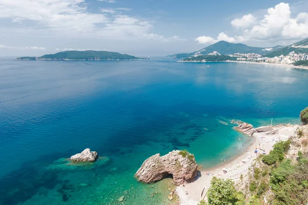 Paisagem Marinha Verão Rafailovici Budvanska Riviera Montenegro — Fotografia de Stock