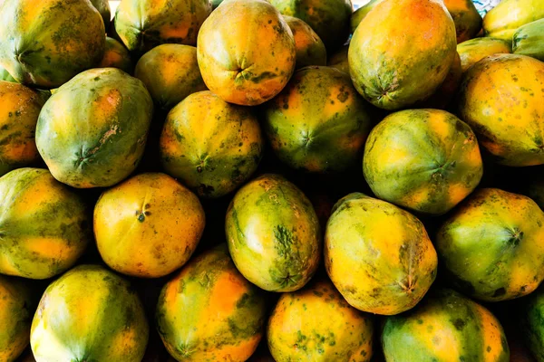 Mamão Fresco Saboroso Mercado Sri Lanka — Fotografia de Stock