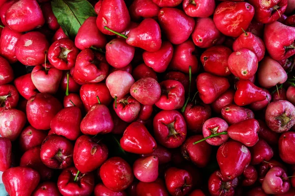 Fresh Rose Apple Owoców Jambu Targu Zdrowe Jedzenie — Zdjęcie stockowe