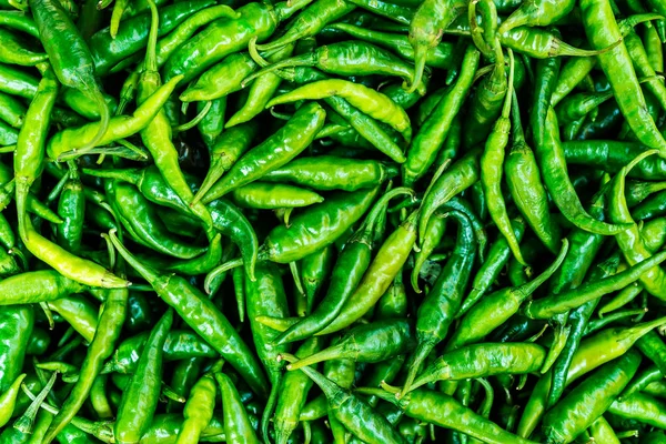 Green Chili Peppers Natural Food Background — Stock Photo, Image