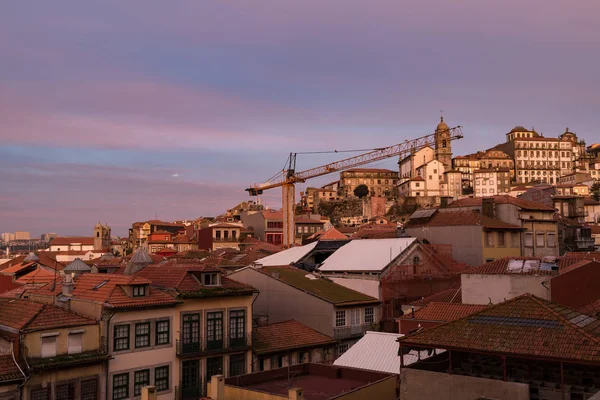 Vista Panoramica Del Porto Vecchio All Alba Oporto Portogallo — Foto Stock