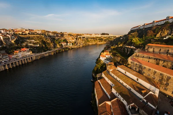 Panoramic View Old Porto Douro River Sunset Porto Portugal — Stock Photo, Image