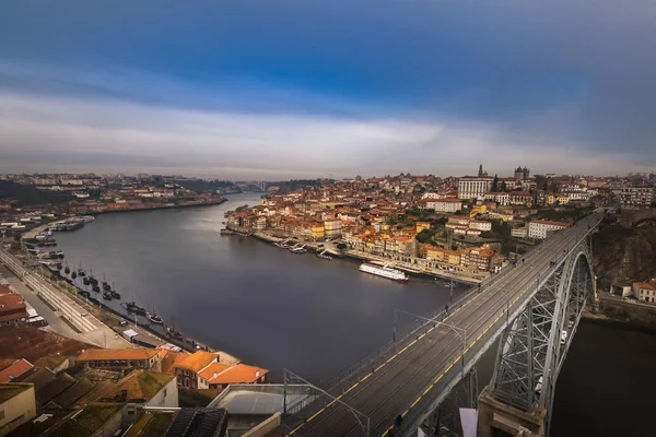 Veduta Aerea Del Dom Luis Bridge Mattino Oporto Portogallo — Foto Stock