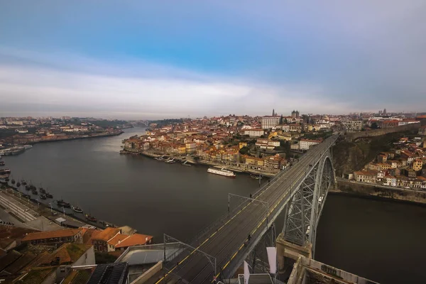 Veduta Aerea Del Dom Luis Bridge Mattino Oporto Portogallo — Foto Stock