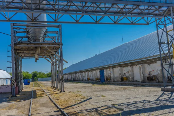 Elementos Estructura Del Antiguo Ascensor Granero Complejo Para Almacenar Grano — Foto de Stock