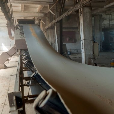 Asansördeki fotoğraf tanecikli taşıyıcı. Tarım Sanayi Arkaplanı