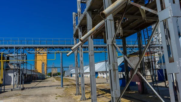 Elementos Estructura Del Antiguo Ascensor Granero Complejo Para Almacenar Grano — Foto de Stock