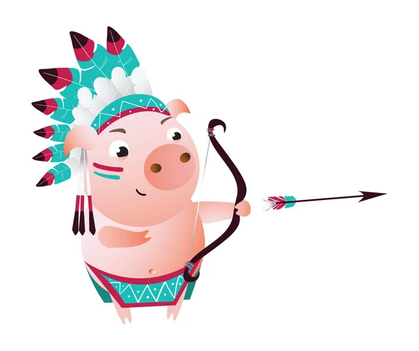 Cerdo zodiacal Sagitario. Horóscopo chino símbolo 2019 año . — Vector de stock