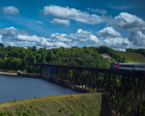 Algoma Rail Sur Pont Dessus Rivière Montréal Ontario Canada — Photo