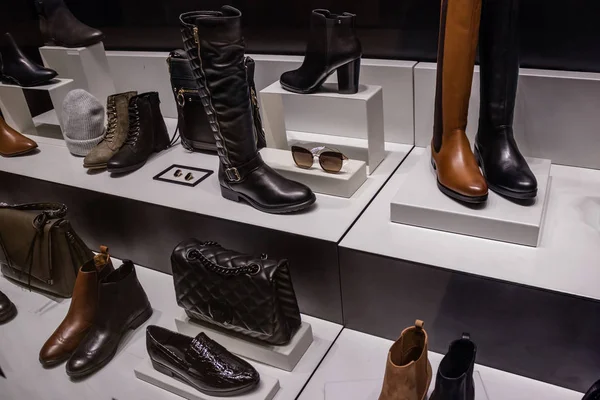 Botas Monedero Compras Cuero Para Mujer — Foto de Stock