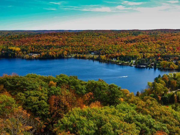 Ormanın içinde akşamları sonbahar renk