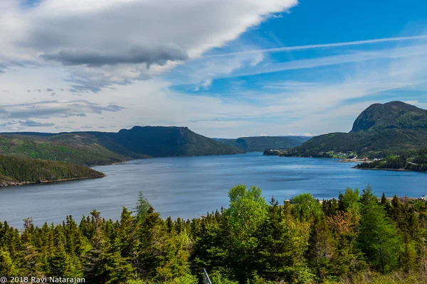 Dağların, suyun ve küllerin güzel Gros Morne scenary
