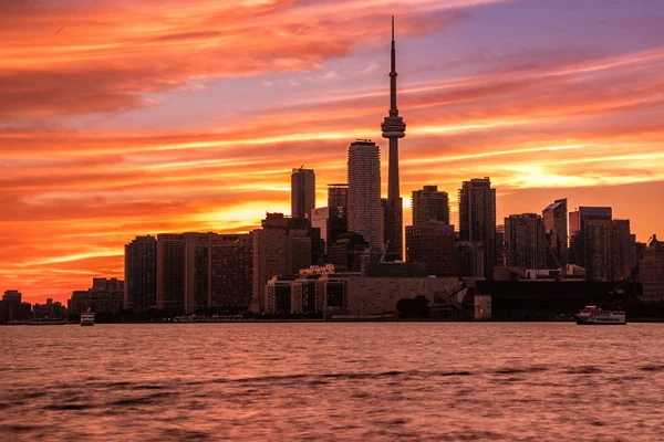 Splashing Colors City Line Toronto Ontario Canada — Stock Photo, Image