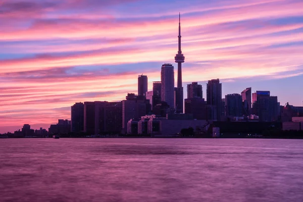 Eveining Colorful Skyline Toronto — Stock Photo, Image