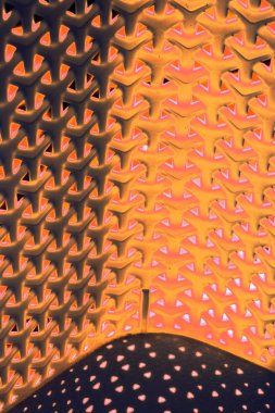 Gri ve bakır da çok boyutlu iç içe geçmiş desen