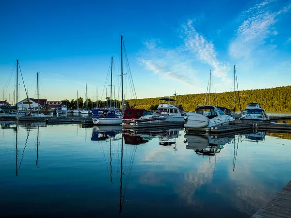 Sail boats docked int he Marina, Gore Bay, ON, Canada — Stock Photo, Image