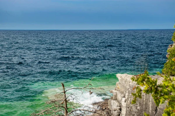 休伦湖，从托伯莫里，加拿大，加拿大看到 — 图库照片