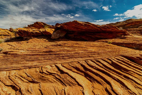 Rugged Rock Patterns Carved Time Page Usa — Stock Photo, Image