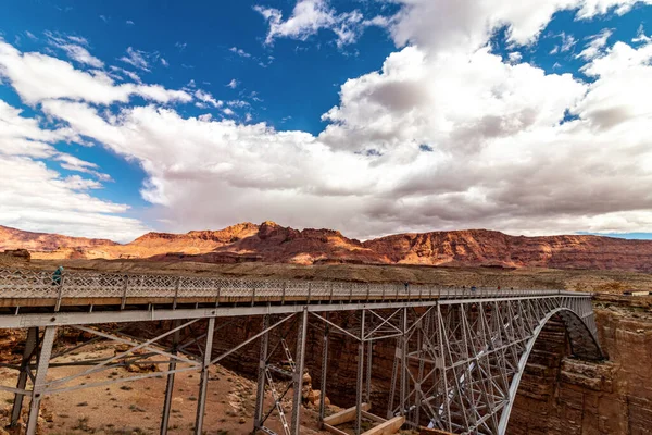 Foot bridge from a vantage viewpoint near Navajo bridge, AZ, USA
